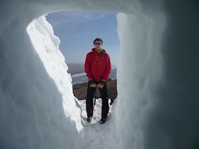 Winter Skills course having just dug a snow cave on the Cairngorm plateau.