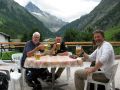 Alpine after a day in the high mountains a beer and a chill out