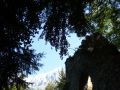 Alpine scenery from Chamonix valley looking towards the Aiguille du Midi